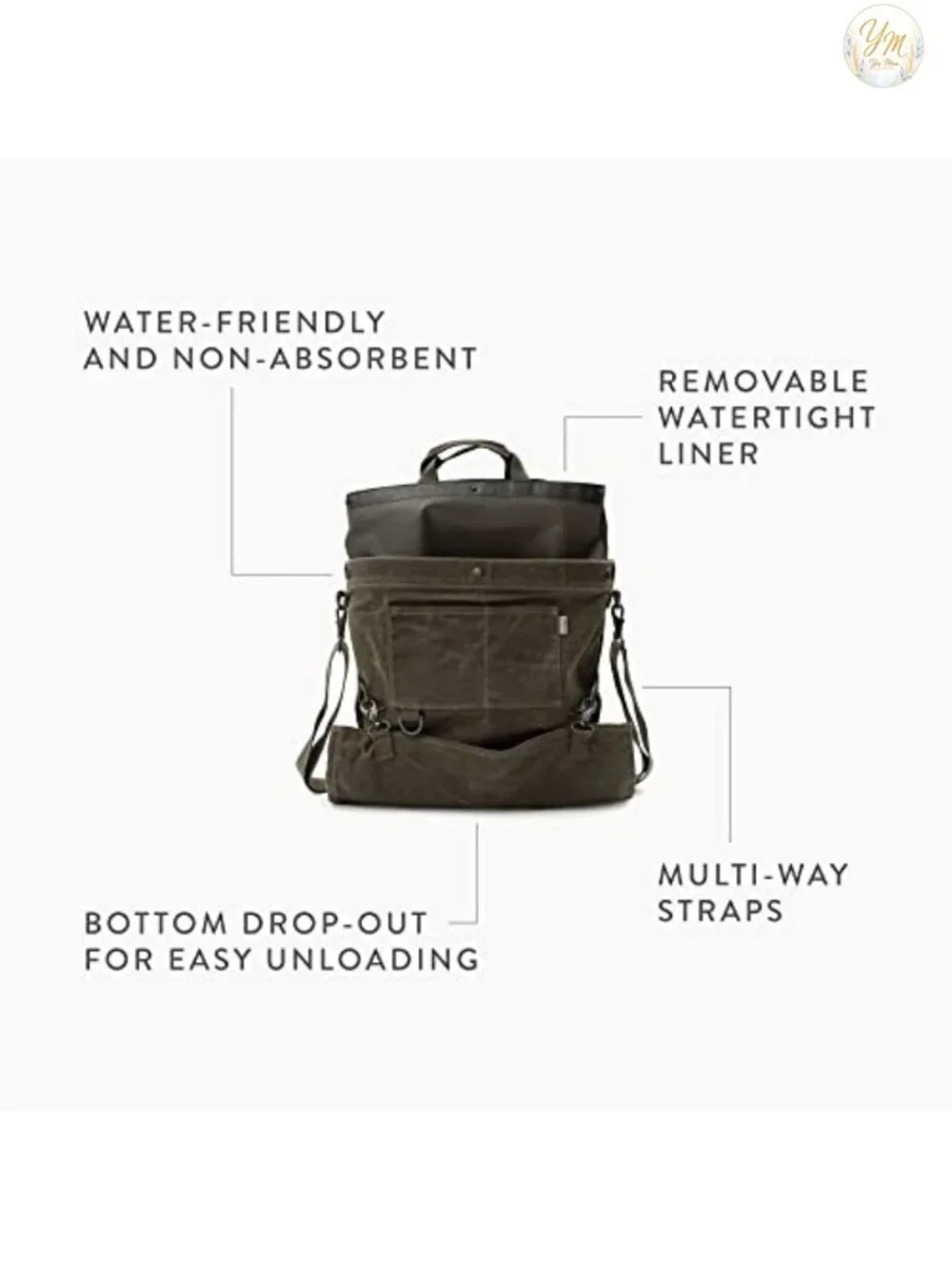 Foraging Harvesting Gathering Bag Waxed Canvas Gardener Tool Tote